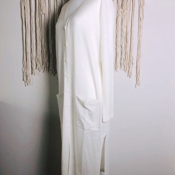 NWT Ivory Longline Button Front Cardigan - Picture 7 of 11